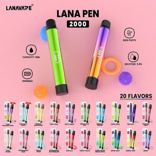 20pcs LANA PEN 2000 BUNDLE DISPOSABLE in SINGAPORE at VAPEINSG