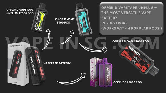 OFFGRID VAPETAPE UNPLUG – The Most Versatile Vape Battery in Singapore (Works with 4 Popular Pods!)