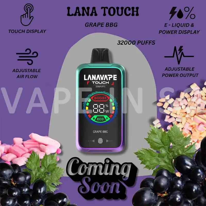 LANA-TOUCH-32000-PUFFS-DISPOSABLE-GRAPE-BUBBLEGUM-SINGAPORE-VAPEINSG